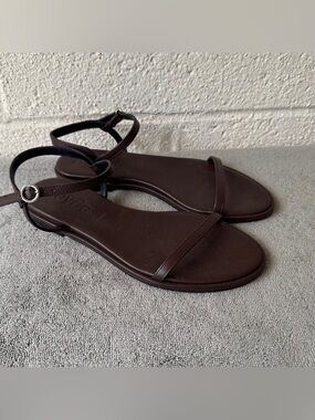 Aeyde Nettie Ankle Strap Sandals Brown Leather Size 6
